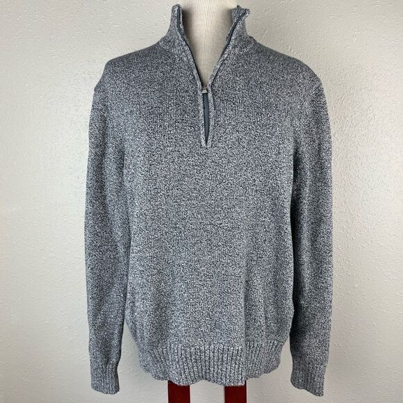 Calvin Klein Quarter Zip Long Sleeve Sweater Top Size L EUC - Picture 1 of 6